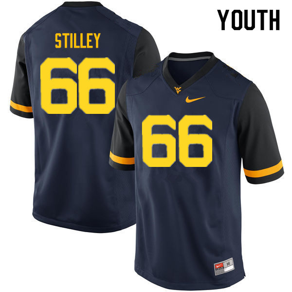 NCAA Youth Adam Stilley West Virginia Mountaineers Navy #66 Nike Stitched Football College Authentic Jersey TH23P07KC
